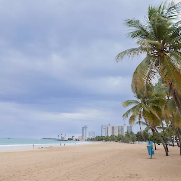 Isla Verde beach and the Carolina coastline, Puerto Rico.